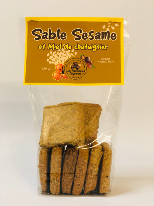 Sablé sésame et miel de châtaignier 🌾🍯